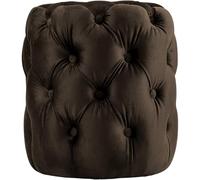 Tabouret bas Style Chesterfield Drancy en Velours , Marron/M Marron G