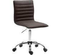CLP Tabouret roulettes réglable en Hauteur Alamosa, Ergonomique avec Dossier, revêtement Similicuir, pivotant idéal pour Bureau, Cabinet | Couleur Marron