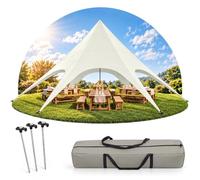 CLP Tente De Jardin en Forme D'Etoile 12m De Diamètre I Tente De Cérémonies en Polyster Résistante Aux Intempéries I Hauteur 5 M, Couleur:crème