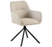 CLP Tipton Chaise de salle à manger pivotante avec housse en tissu et dossier rembourrée, couleur : taupe