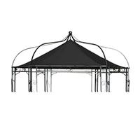 CLP Toit de Rechange pour pavillon Hexagonal | Toit Textile pour pavillon Manley + Dudley | Protection Contre Les intempéries pour pavillon de Jardin, Couleur:Noir