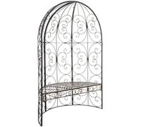 CLP Banc De Jardin Rosie Demi-Cercle I Banquette 2 Places avec Arche A Rosiers en Métal Stable I Demi-Gloriette pour Plantes Grimpantes, Couleur:Bronze
