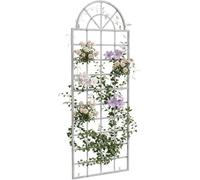 CLP Trellis Viva en Fer avec Arche Ronde et Supports integres, Aide ideale pour Plantes grimpantes au Jardin terrasse ou Balcon | Couleur Blanc Antique