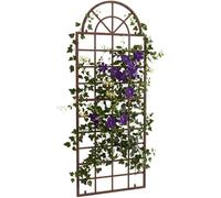 CLP Trellis Viva en Fer avec Arche Ronde et Supports integres, Aide ideale pour Plantes grimpantes au Jardin terrasse ou Balcon | Couleur Marron Antique