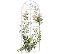 CLP Trellis Viva en Fer avec Arche Ronde et Supports integres, Aide ideale pour Plantes grimpantes au Jardin terrasse ou Balcon | Couleur Blanc