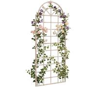 CLP Trellis Viva en Fer avec Arche Ronde et Supports integres, Aide ideale pour Plantes grimpantes au Jardin terrasse ou Balcon | Couleur crème Antique
