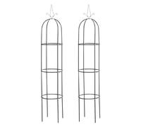 CLP Tuteur pour Plantes Grimpantes ROMANTIKA V2 en Forme d'Obélisque en Métal Hauteur 190 cm | Couleur Noir Taille Lot de 2