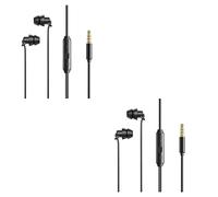 CLSSLVVBN 2 Ensemble de Casque de Sommeil Anti-Bruit avec Microphone Casque en Silicone à Suppression de Bruit Fourniture d'écouteurs Hôtels Double 3,5 mm Noir, Double 3.5mm Noir 2Ensemble