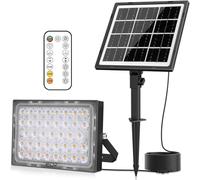 CLY Projecteur Solaire Extérieur 30W 2600LM Lampes Solaires Exterieures 2700K-6500K Eclairage Exterieur Solaire 2 Modes Dynamiques Lumieres Solaires Exterieure 5000mAh Spot Solaires Exterieur IP66
