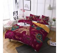 Cm X Cm House De Couette Polyester Coton Housse De Couette Personnes Tour Eiffel Paris Parures De Lit Doux Confortable Avec Deux Taies D'oreiller Xcm