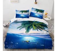 Cm X Cm House De Couette Polyester Coton Housse De Couette Une Personne Paysage De Plage Parures De Lit Doux Confortable Avec Deux Taies D'oreiller Xcm