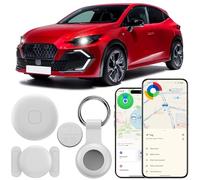 CMINGKEJI Traceur GPS Voiture sans Abonnement,Bluetooth Tracker Android et iOS,Smart Tag Tracker de Voiture Magnétique,Étanche IP68, Localisateur Mini Tracker GPS sans SIM pour Auto,Valises (Blanc)