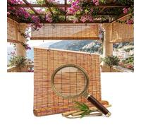 CMJYMX Store Enrouleur Bambou D'intimité De Cloison, Rideau De Paille Tissé À La Main Anti-UV, Rideaux en Roseau À Tirage Latéral pour Fenêtre Cuisin 50 70 90 110 130 150cm(60x90CM/24x35IN(WxH))