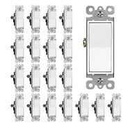 CML Decorator Lot de 20 interrupteurs muraux unipolaires 15 A 120/277 V Blanc