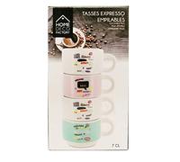 CMP Home Deco Factory, Coffret de 4 Tasses Expresso empilables en céramique - D:6cm H:6cm
