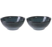 CMP IBERICA HOME DECO FACTORY - KA3755 - Coupelle 35 14.5cm H6cm Grès du Temps Bleu Art de la Table Service Saladier Verre Grès Porcelaine Céramique (Lot de 2)