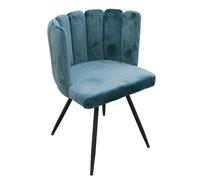 Paris Prix Chaise design Ariel – Effet velours – Bleu canard