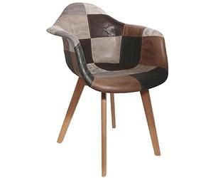 CMP Paris Fauteuil Design - Effet Cuir - Patchwork