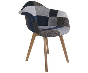 CMP Paris Fauteuil Patchwork - Bleu Et Gris