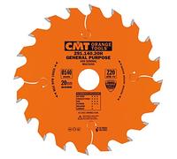 CMT Sierra Circulaire 140-20-2,4 (Z-20) - Lame de Scie Circulaire 140 mm, Alésage 20 mm, 20 Dents pour Coupe du Bois
