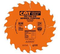 CMT - Lame de scie circulaire 190 mm, 24 dents (Z-24), diamètre intérieur 16 mm, pour coupes transversales et dans le fil du bois