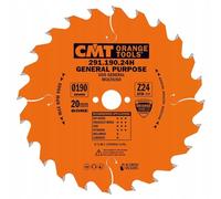 CMT Lame de Scie Circulaire 190-20-2,6 (Z-24) - 190 mm, 24 Dents, pour Bois Tendre, Dur et Contreplaqué
