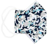 CN1 Bande de protection 3D lavable, réutilisable, matériaux certifiés OEKO-TEX, respirant, hydrofuge, antibactérien. 100% fabriqué en Italie (camouflage bleu, enfants)