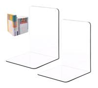 CNAFGBGG 2pcs Book Ends, Non-Skid Clear Acrylic Berderds for Shelves, Book Stopper 7x5x5 en Forme de L Book décoratif Invisible pour Les Livres/Films/CD/Jeux vidéo