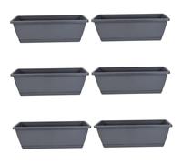 CNAFGBGG Boîte de jardinière 6 pièces jardinière de fenêtre ventilée avec Drainage PP Rectangle avec Plateau 16, 9x7, 1x6, 3 Pouces Fleur légume pour Balcon Rebord fenêtre Jardin,