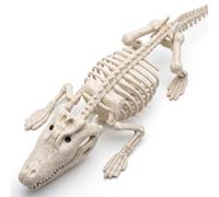 CNAFGBGG Décor de Squelette, squelettes d'animaux d'halloween, Squelette de Crocodile en résine Blanc Laiteux pour Les décorations 'Halloween intérieures et extérieures