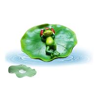 CNAFGBGG Grenouille Flottante pour Ornements d'étang Statue Flottante en résine de Grenouille Mignonne Dormant sur Une Feuille de Lotus pour décor Piscine d'étang Jardin Style1 21x11x9cm.