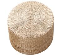 CNAFGBGG Pouf Rond Ottoman, 16x16x12 Pouf tressé Naturel rembourré, Petit Repose-Pieds Confortable pour Salon, Chambre à Coucher, Chambre d'enfant.