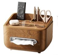CNANRNANC Boîte de rangement en bois pour la maison et le bureau avec télécommande - Porte-serviettes élégant pour la maison et le bureau (B)