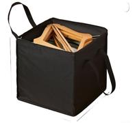 CNANRNANC Boîte de rangement pour cintre | Sac de rangement pliable de grande capacité avec poignée pour armoire et balcon (carré noir)