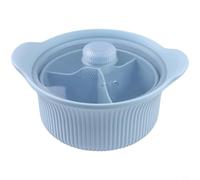 CNANRNANC Cuiseur vapeur en silicone avec couvercle pour micro-ondes et friteuse à air, base antidérapante, passe au lave-vaisselle, ustensile de cuisine pour une cuisson à la vapeur saine, beige