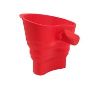 CNANRNANC Entonnoir à farine pliable en silicone, compatible avec les mélangeurs sur socle pour verser des ingrédients secs et humides, passe au lave-vaisselle (rouge)