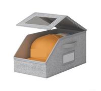 CNANRNANC Grande boîte de rangement ronde pliable avec fermeture éclair pour armoire, placard, décoration d'intérieur, gris, 42 x 22 x 17 cm