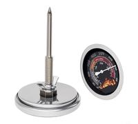 CNANRNANC Jauge de température de cuisson en acier inoxydable avec grand thermomètre analogique de 6,7 x 9,5 cm pour le cadran, plage de 10 à 426,7 °C pour griller et rôtir