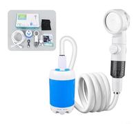 CNANRNANC Kit de douche électrique portable avec 4000 mAh rechargeable et 3 modes de pression, débit d'eau de 5 l/min, construction en PVC ABS, pour camping, dortoirs et construction (A)