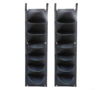 CNANRNANC Lot de 2 sacs de plantation muraux en feutre, 7 poches verticales pour plantes aromatiques, fleurs, système de culture suspendu pour petits espaces (noir)