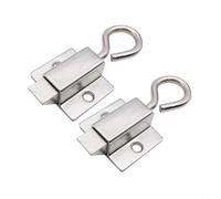 CNANRNANC Lot de 2 tirettes en fer pour serrure à anneau avec mécanisme à ressort, argent 87,7 x 39 x 16,5 mm, quincaillerie de porte d'armoire industrielle pour armoires électriques et boîtiers