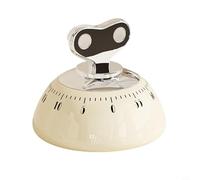 CNANRNANC Minuteur de cuisine mécanique de 60 minutes avec dos magnétique, boîtier en acier inoxydable et ABS, réglage rotatif facile pour cuisiner, étudier ou utiliser au bureau, rouge et blanc