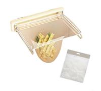 CNANRNANC Panier d'angle en acier inoxydable pour évier avec poignée télescopique, égouttoir pour rangement des débris de cuisine, légumes, gris, 50 sacs (blanc)