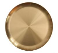 CNANRNANC Petit plateau rond en laiton doré, plateau de rangement décoratif en métal pour maison moderne, finition laiton mat (14 cm, 17 cm, 20 cm, 23 cm, 26 cm, 30 cm, 34 cm) (26 cm)