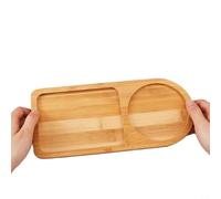 CNANRNANC Plateau de petit déjeuner japonais en bois 11 x 6 x 2 cm Assiette de service ronde avec design minimaliste moderne pour thé, collations et petit déjeuner dans la cuisine ou la salle à manger