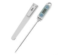 CNANRNANC Thermomètre alimentaire numérique avec longue sonde, pour affichage celsius Fahrenheit, matériau ABS, design compact pour la cuisson, les grillades, le café et la cuisine en plein air (blanc