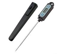 CNANRNANC Thermomètre alimentaire numérique avec longue sonde, pour affichage celsius Fahrenheit, matériau ABS, design compact pour la cuisson, les grillades, le café et la cuisine en plein air (noir)