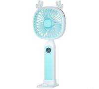 CNANRNANC Ventilateur portable rechargeable par USB, brumisateur portatif avec 3 réglages et fonction de refroidissement pour l'extérieur, les voyages, le camping, soulagement par temps chaud (bleu)