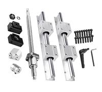 CNCMANS Guide linéaire SBR20 - Rail linéaire de 500 mm - Arbre de glissement avec 4 blocs de roulement SBR20UU + SFU1605 - 550 mm - Avec BK12/BF12, boîtier d'écrou DSG16H et jeu d'embrayage