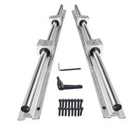 CNCMANS Lot de 2 guides linéaires SBR16-1500 mm - Support complet - Guide d'onde linéaire avec 4 pièces SBR16UU - Roulements linéaires - Pièces CNC